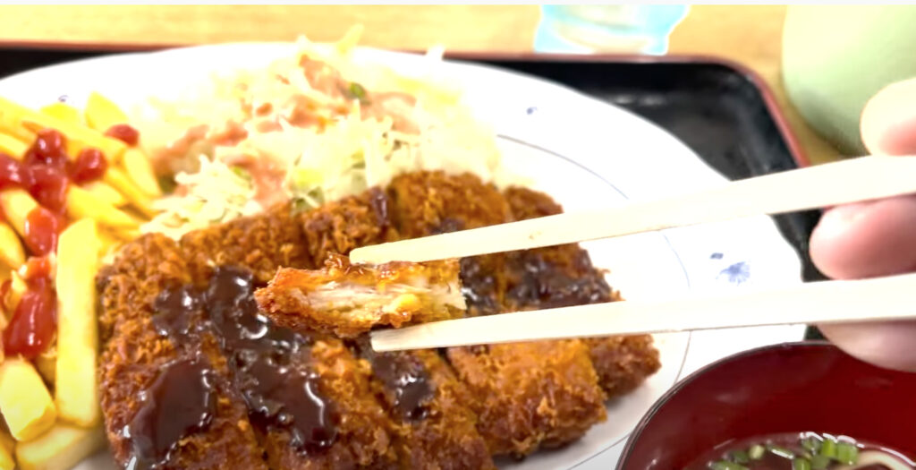 石川の駅のジャンボチキンカツ定食